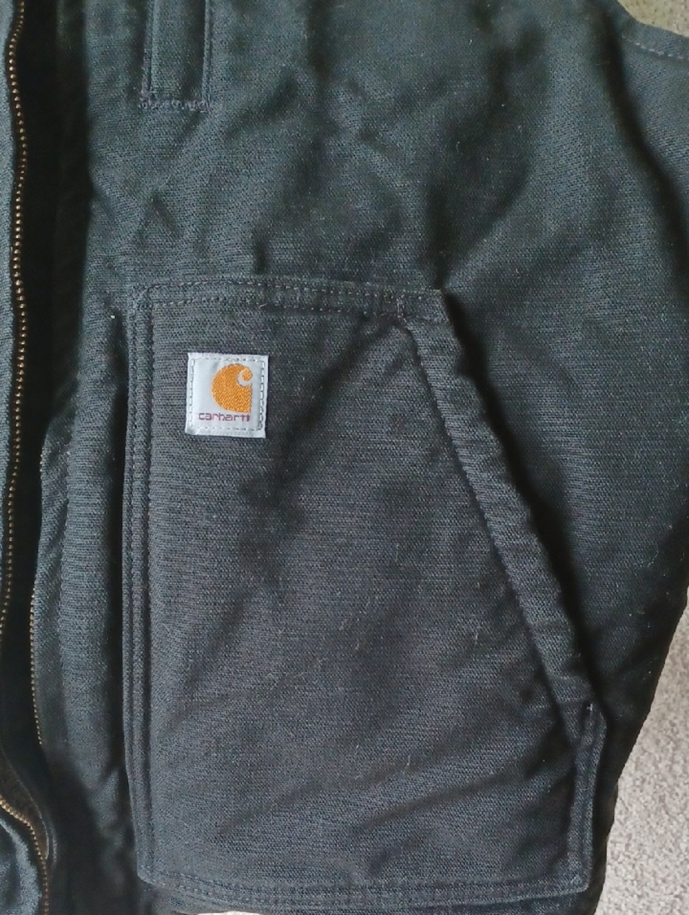 Carhartt Black Quilted Utility Vest with Logo Patch - Picture 5 of 12